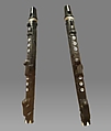 Duct Flute, Argillite, bone, Native American (Haida or Skidegate)